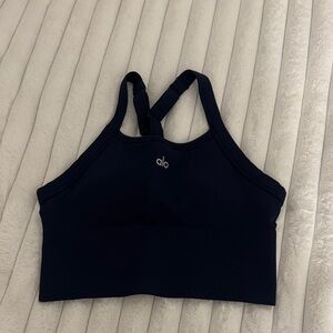 Navy blue alo seamless bra tank